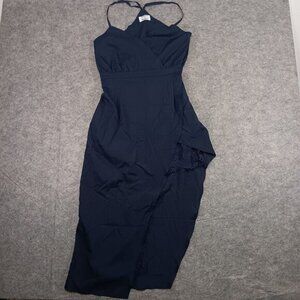 Runaway Dress Dark Blue Halter‎ Asymmetrical Womens 6 (M)